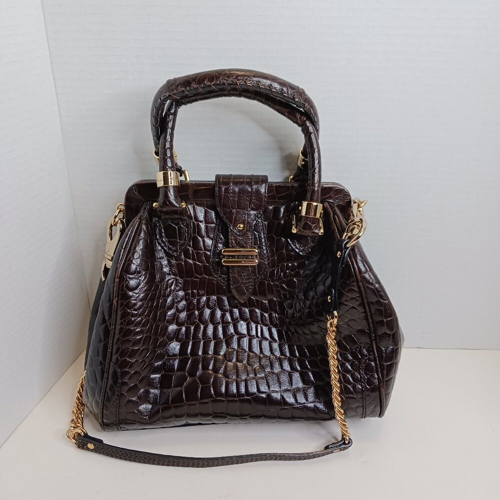 Cole Haan Frame Lock Women's Croco Embossed Leather Shoulder Bag